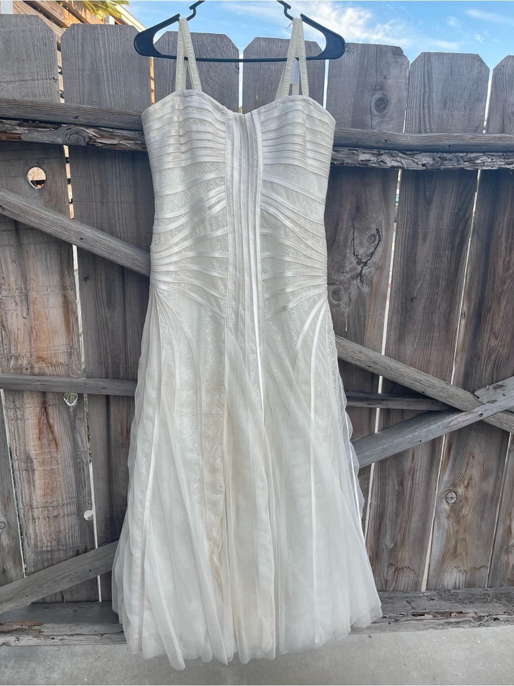 BCBGMAXAZRIA Magnolia Gown Ivory White Pleated Draped Bridal Wedding Dress 12 - Picture 10 of 13
